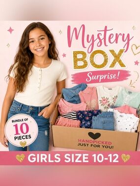 Girls Mystery Box Bundle 10 Pieces Size 10-12 | Surprise Clothing Lot